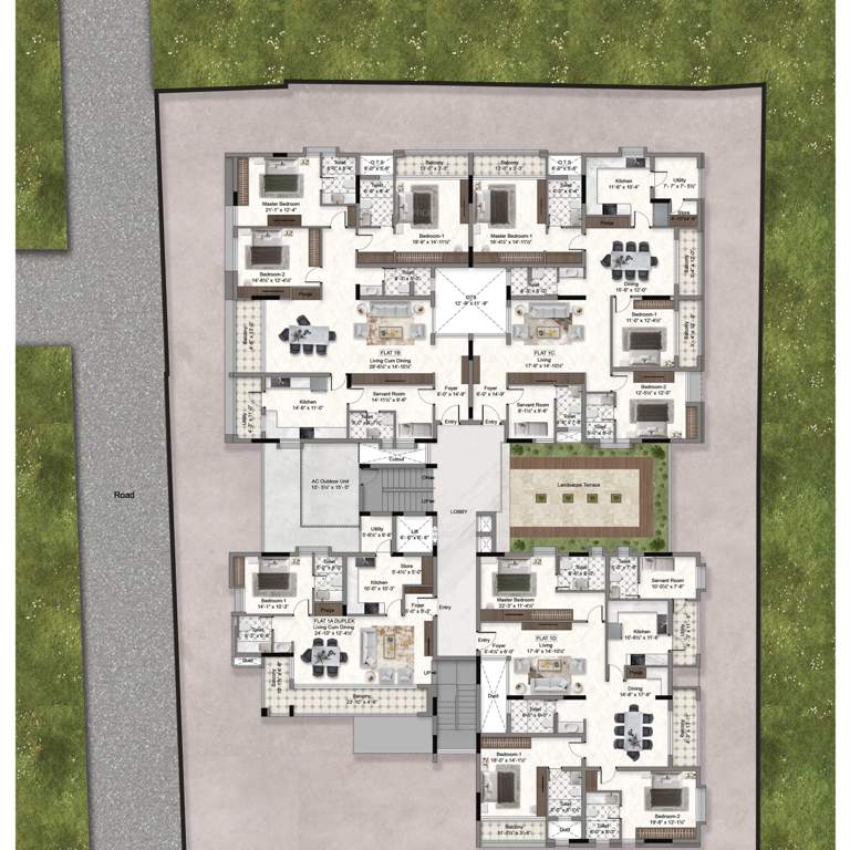  lavanya residences Lavanya Residences Cluster Plan for 1st Floor
