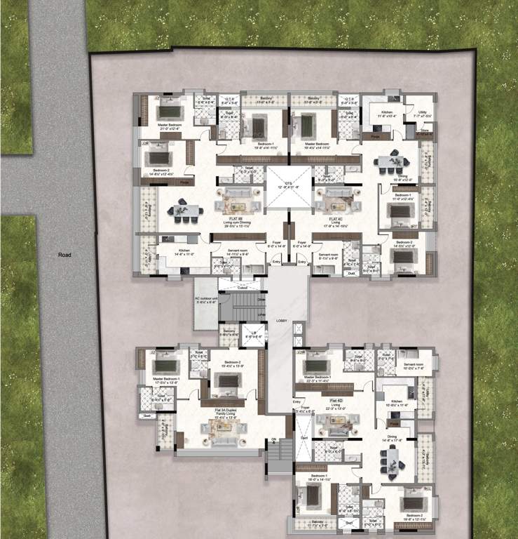  lavanya residences Lavanya Residences Cluster Plan for 4th Floor