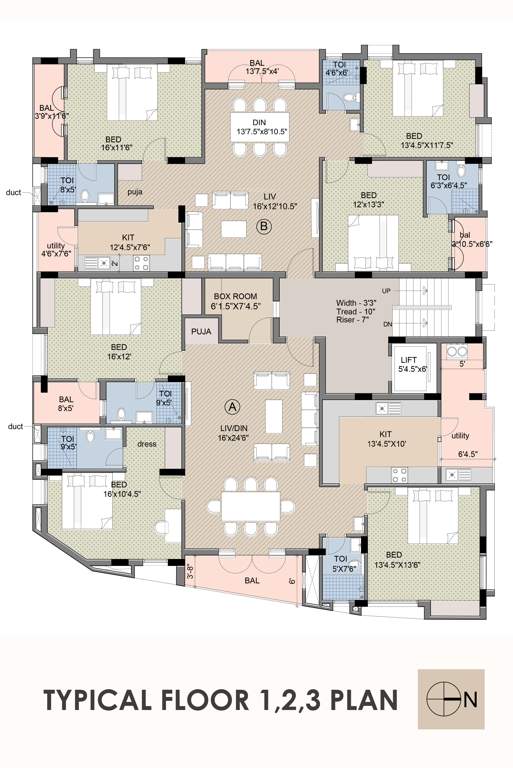  sanam Sanam Cluster Plan from 1st to 3rd Floor