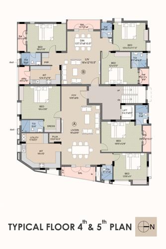  sanam Sanam Cluster Plan from 4th to 5th Floor