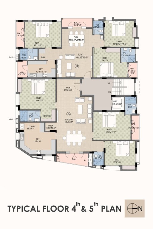  sanam Sanam Cluster Plan from 4th to 5th Floor
