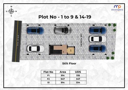  petals Petals 1 To 9 And 14 To 19th  Cluster Plan for ground Floor