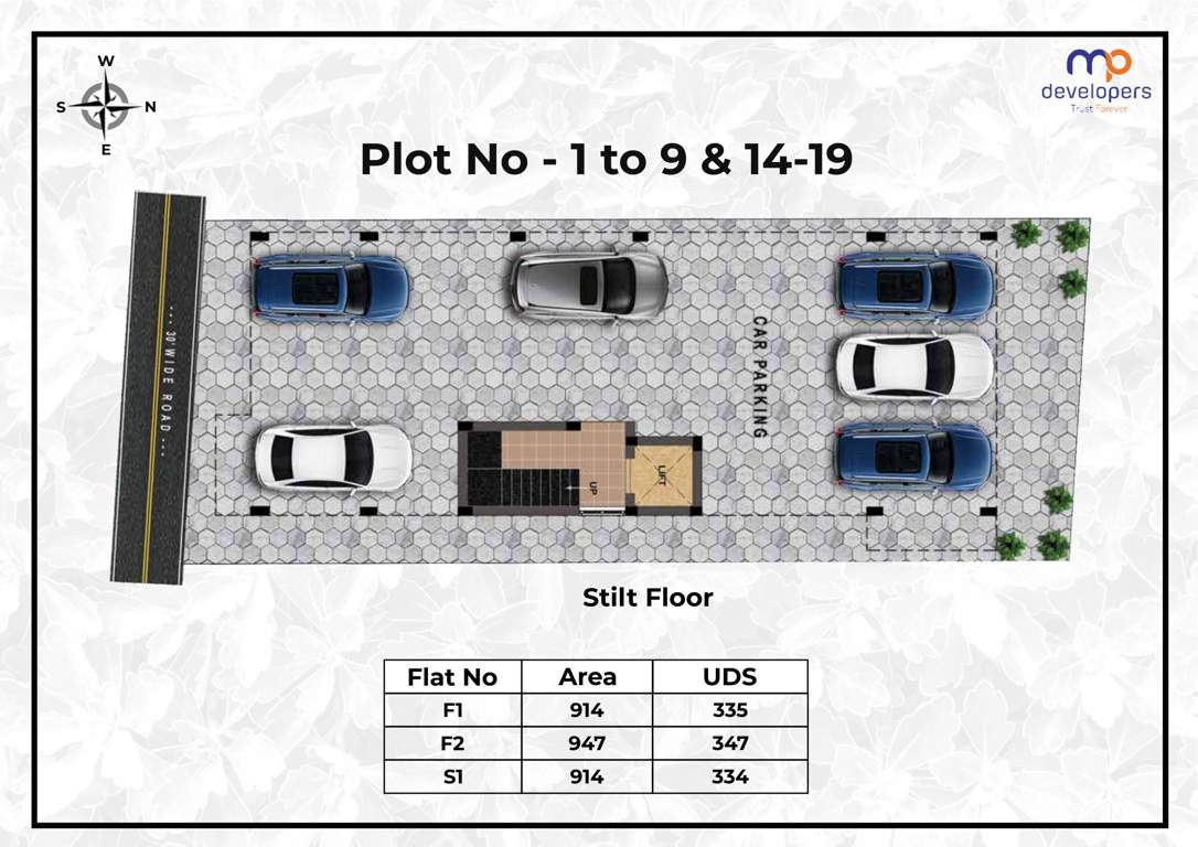  petals Petals 1 To 9 And 14 To 19th  Cluster Plan for ground Floor