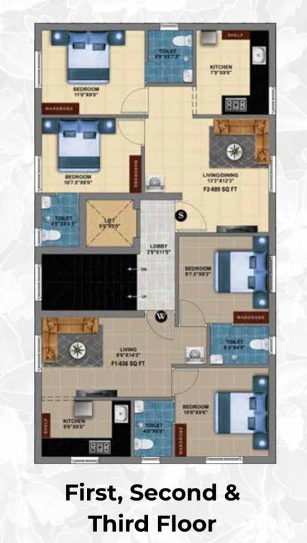  petals Petals 10 Cluster Plan from 1st to 3rd Floor