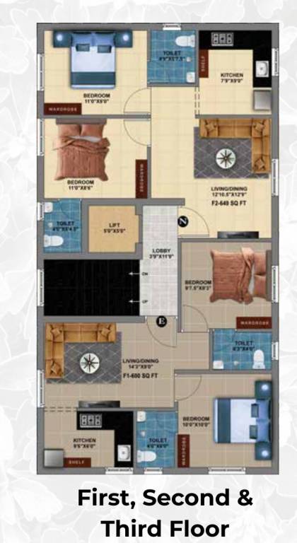  petals Petals 12 Cluster Plan from 1st to 3rd Floor