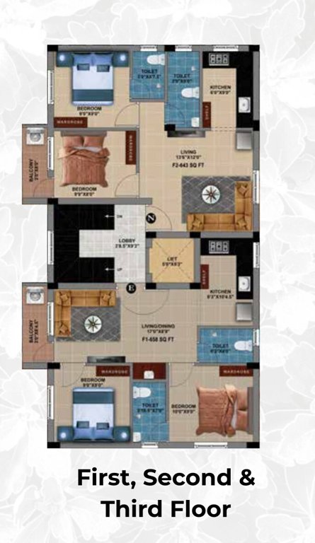  petals Petals 12 Cluster Plan from 1st to 3rd Floor