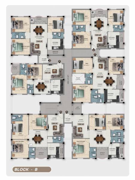  nidhulan-park-view-castle Block B Cluster Plan
