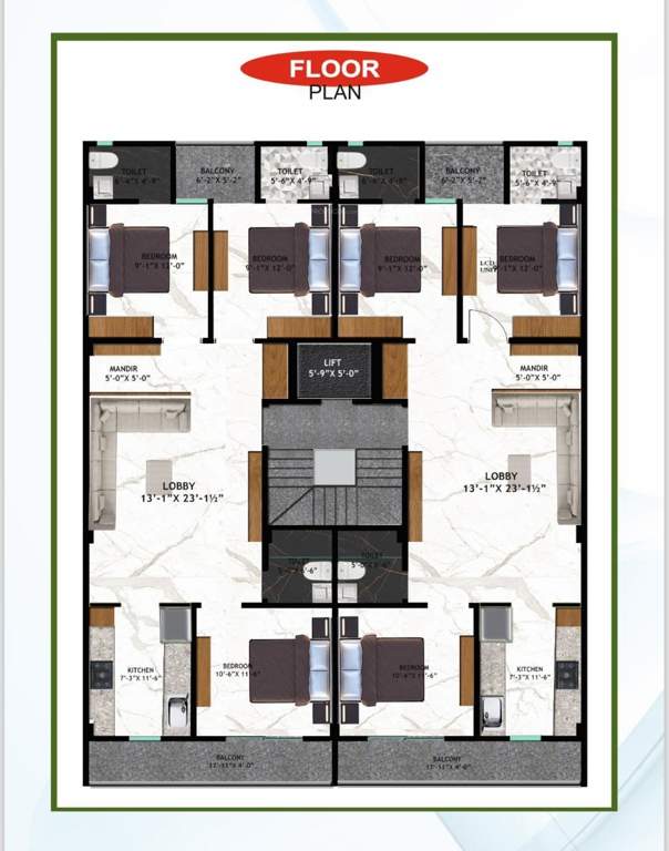  luxury floors Cluster Plan for 1st Floor