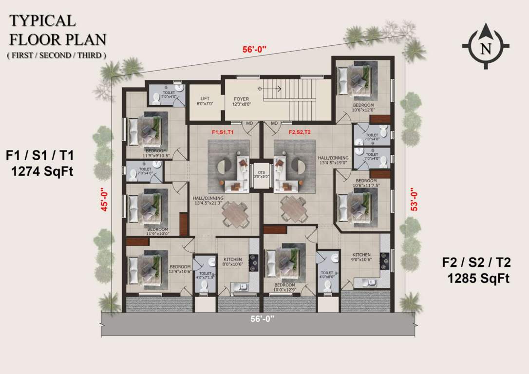  meera court Meera Court Cluster Plan from 1st to 3rd Floor