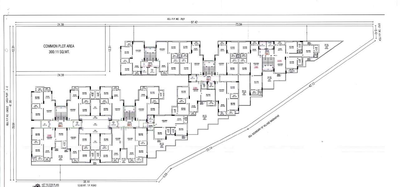 shreeji avenue 1 Cluster Plan from 1st to 2nd Floor