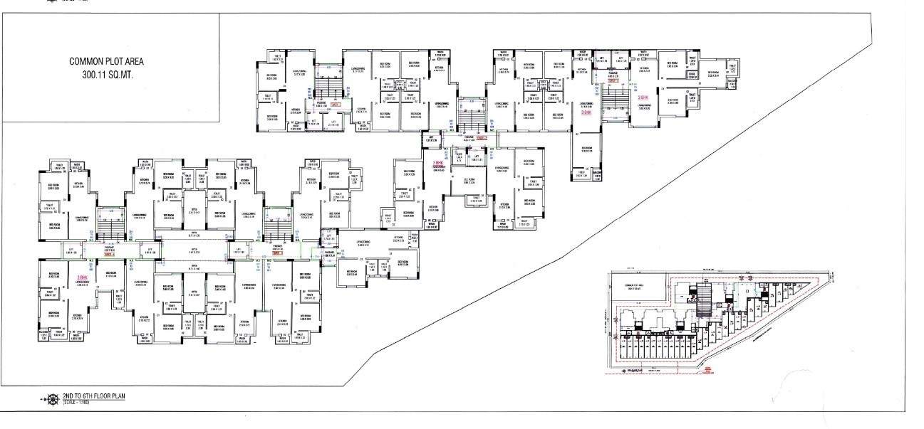 shreeji avenue 1 Cluster Plan from 2nd to 6th Floor