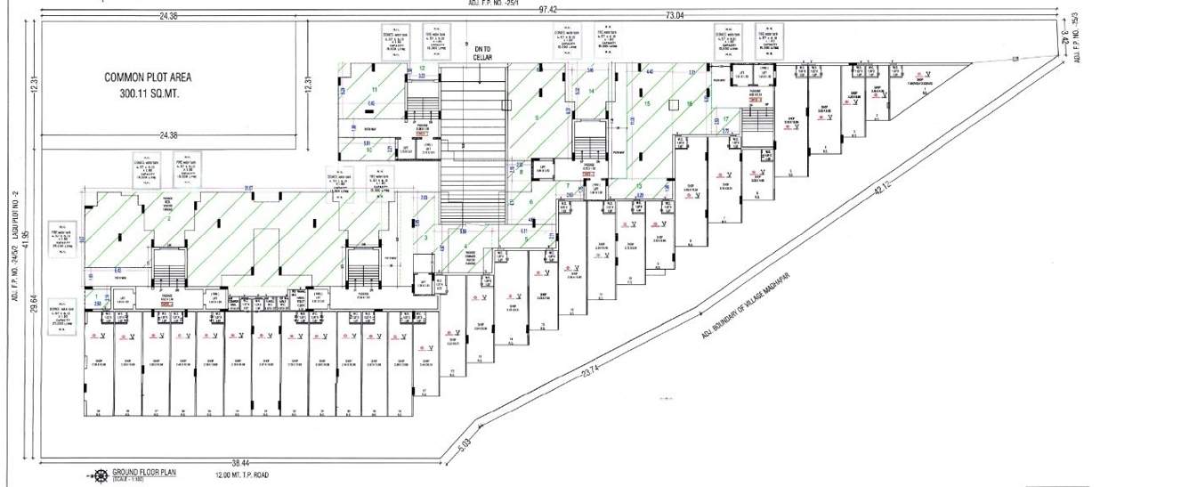 shreeji avenue 1 Cluster Plan from ground to 1st Floor