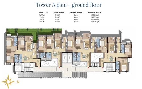 meenakshi-vrindavan Meenakshi Vrindavan Tower A Cluster Plan for ground Floor