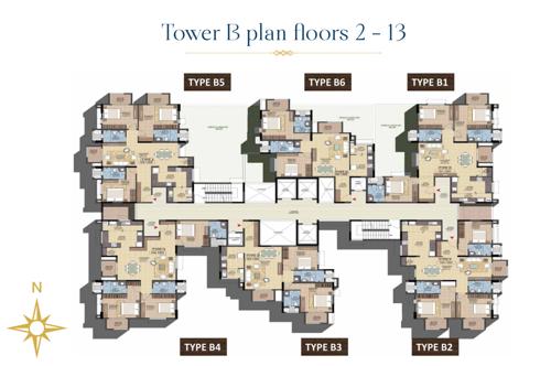  meenakshi-vrindavan Meenakshi Vrindavan Tower B Cluster Plan from 2nd to 13th Floor