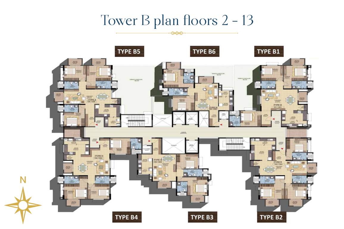  meenakshi vrindavan Meenakshi Vrindavan Tower B Cluster Plan from 2nd to 13th Floor
