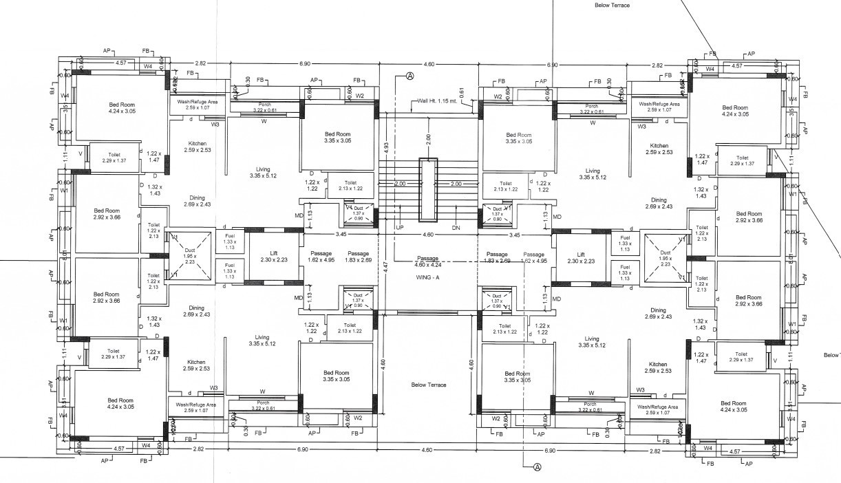  hilton empire Wing A Cluster Plan from 2nd to 14th Floor