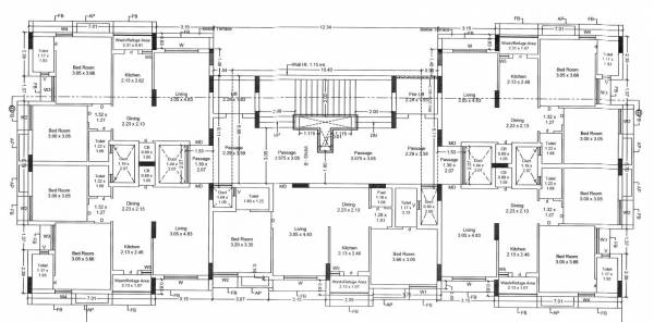  hilton-empire Wing B Cluster Plan from 2nd to 14th Floor