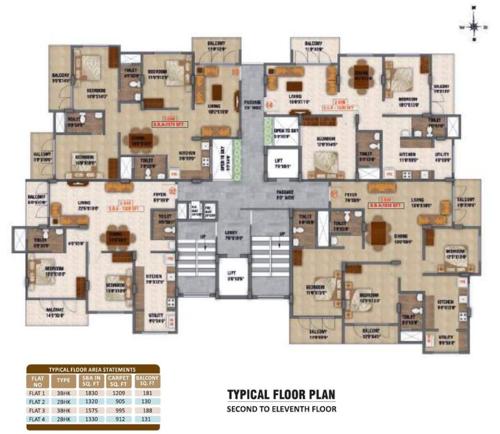  signature Archana Signature Cluster Plan from 2nd to 11th Floor