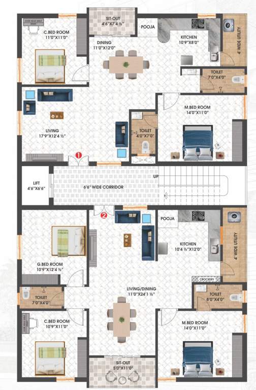  mythri elite Mythri Elite Cluster Plan from 1st to 5th Floor