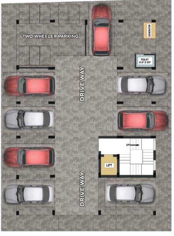  saranga flats Cluster Plan for car parking