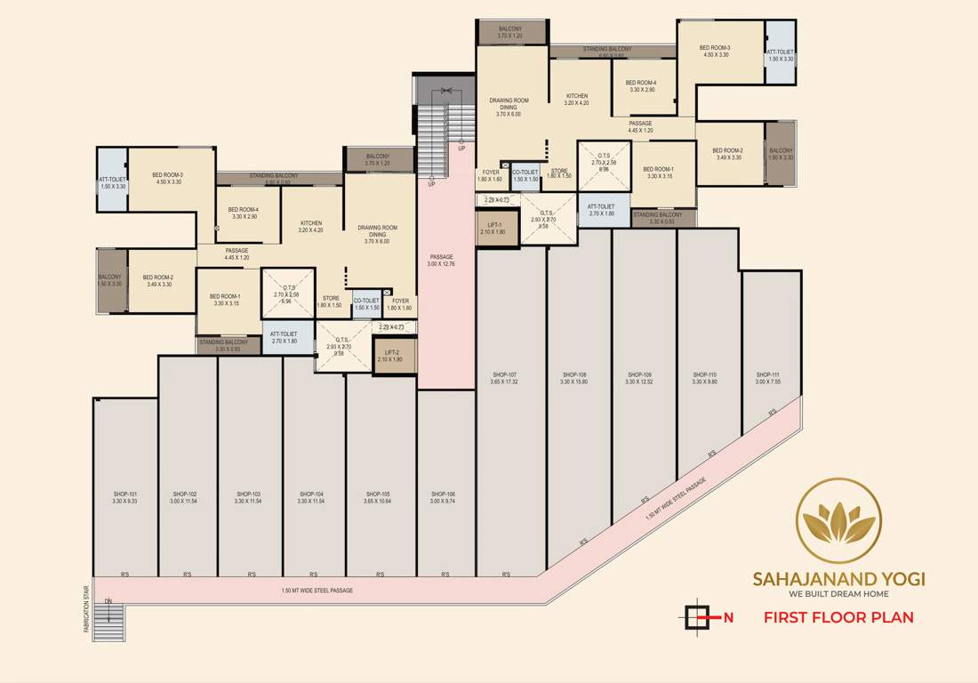 sahajanand yogi Sahajanand Yogi Cluster Plan for 1st Floor