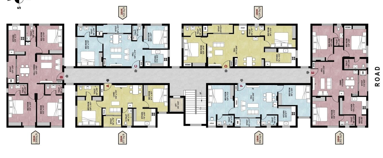  tip top tower Tip Top Tower Cluster Plan from 1st to 5th Floor