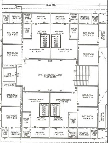  revana Block A Cluster Plan from 1st to 5th Floor