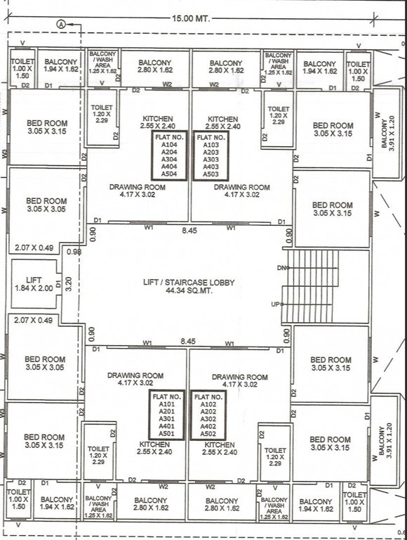  revana Block A Cluster Plan from 1st to 5th Floor
