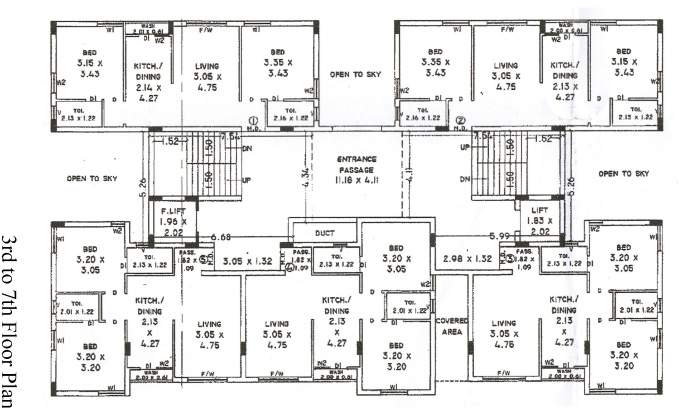  swayam atulyam Swayam Atulyam Cluster Plan from 3rd to 7th Floor