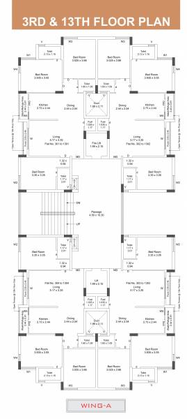  flora-nest Block A Cluster Plan from 3rd to 13th Floor