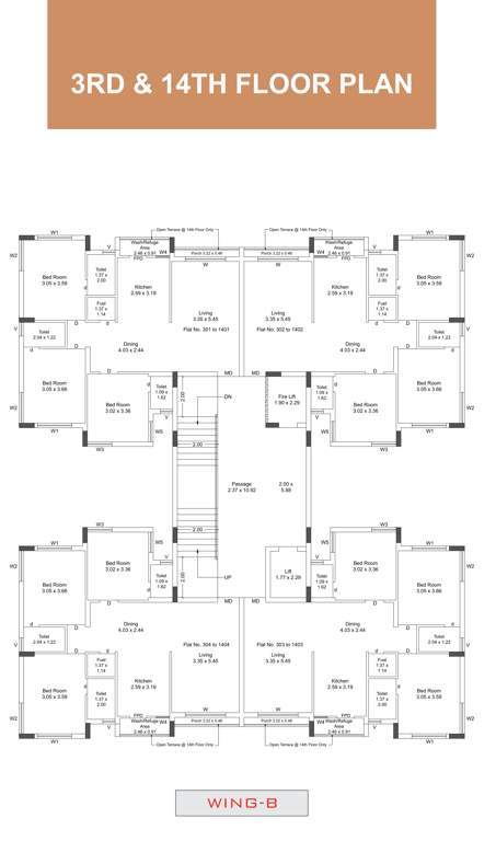  flora nest Block B Cluster Plan from 3rd to 14th Floor