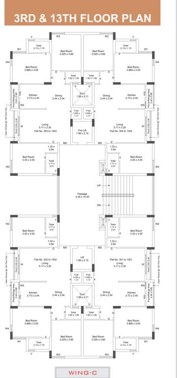  flora nest Block C Cluster Plan from 3rd to 13th Floor