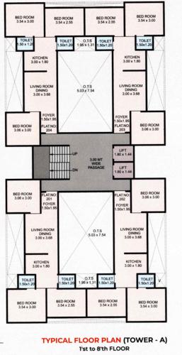 Tower A Cluster Plan from 1st to 8th Floor ambe-shubh-labh Tower A Cluster Plan from 1st to 8th Floor