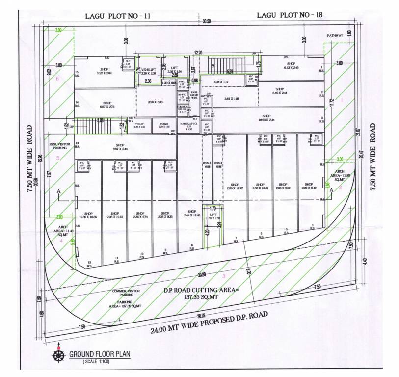  point Business Point Cluster Plan for ground Floor