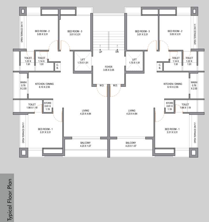  aviary A Cluster Plan for tipical Floor Plan