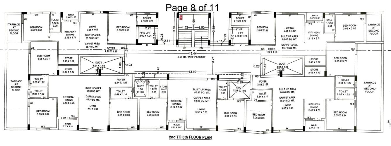  heights Madhuvan Heights Cluster Plan from 2nd to 6th Floor