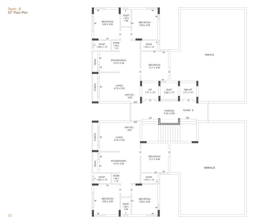  savan sentosa Tower B Cluster Plan for 10th Floor