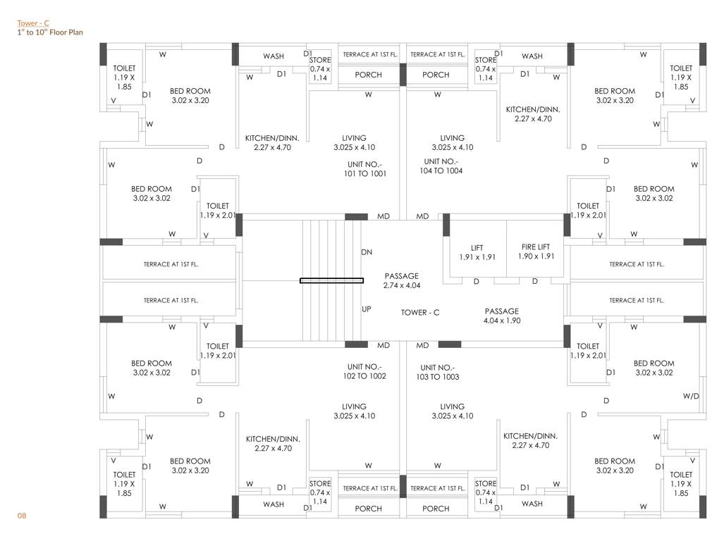  savan sentosa Tower C Cluster Plan from 1st to 10th Floor