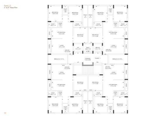  savan-sentosa Tower F Cluster Plan from 1st to 9th Floor