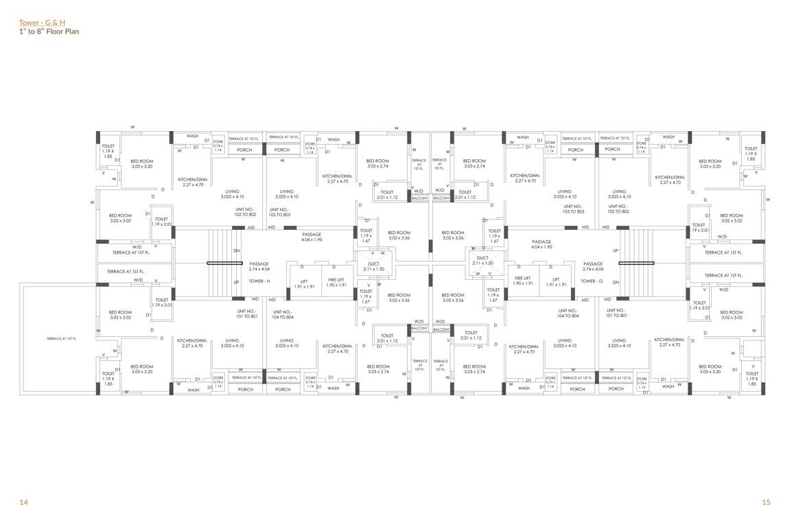  savan sentosa Tower G Cluster Plan from 1st to 8th Floor