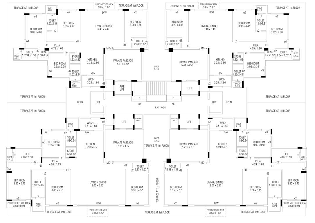  the galaxy gardens Tower A Cluster Plan for 1st Floor