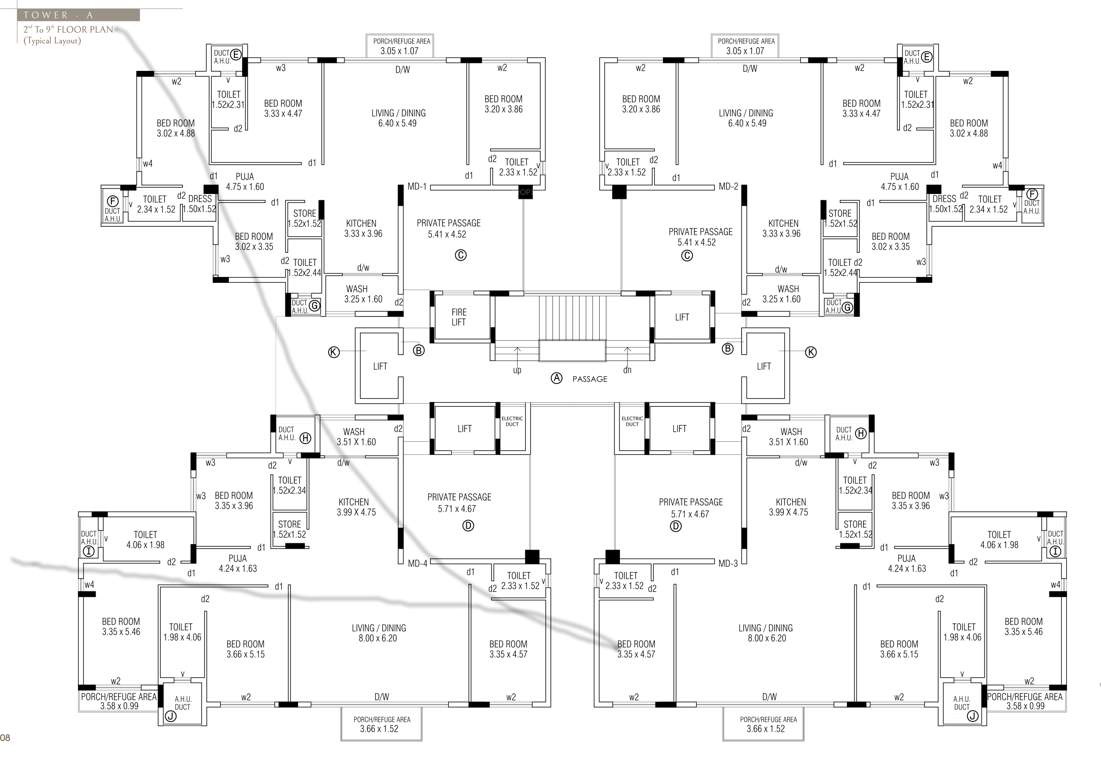  the galaxy gardens Tower A Cluster Plan from 2nd to 9th Floor