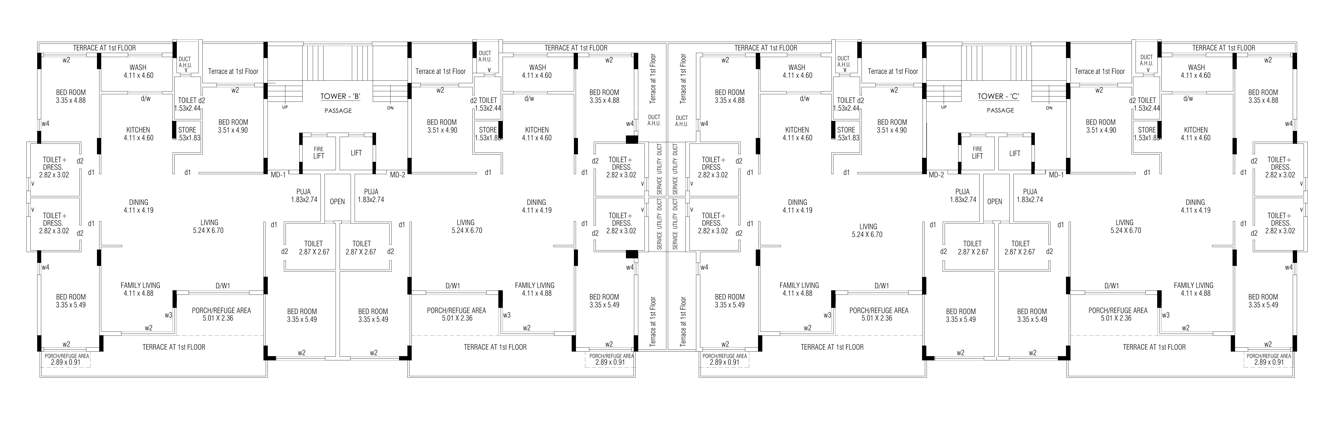  the galaxy gardens Tower B Cluster Plan for 1st Floor
