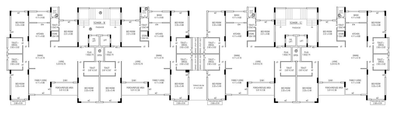  the galaxy gardens Tower B Cluster Plan from 2nd to 9th Floor