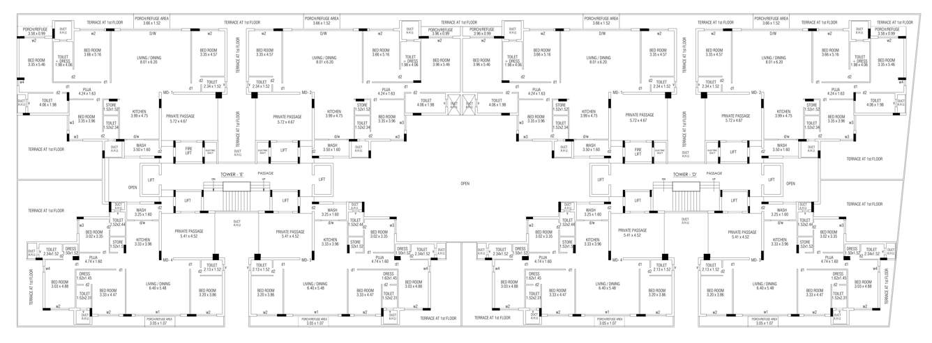  the galaxy gardens Tower D Cluster Plan for 1st Floor