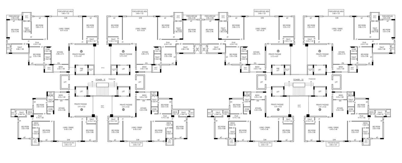  the galaxy gardens Tower E Cluster Plan from 2nd to 9th Floor