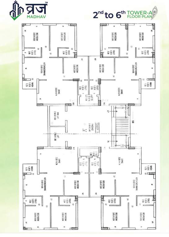  vraj madhav A Cluster Plan from 2nd to 6th Floor
