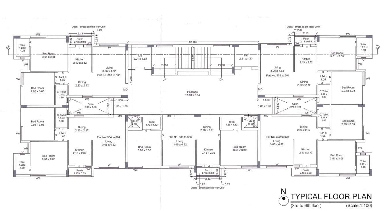  shree vraj villa Shree Vraj Villa Cluster Plan from 3rd to 6th tipical Floor Plan