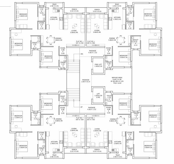Tower A Cluster Plan from 3rd to 13th Floor west Tower A Cluster Plan from 3rd to 13th Floor