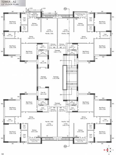  nandan Wing A2 Cluster Plan for 13th Floor